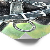 ホースウェスタン素朴ブラウングリーンカントリースタイル ポスター (角)