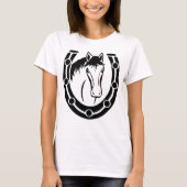 ホースウェスタン馬蹄馬術女性のカーボーイファーム Tシャツ (正面)