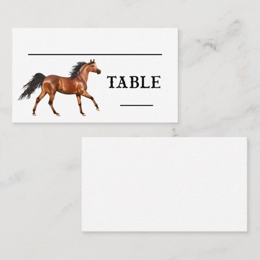 ホースウエスタンカントリーウェディング素朴パーティー プレイスカード (正面/裏面)