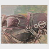 ホースウエスタンカントリ素朴ーヴィンテージアート ラッピングペーパー (フラット)