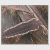 ホースウエスタンブラウンヴィンテージデ素朴コパージュ ラッピングペーパー (フラット)