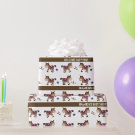 ホースウエスタンボーイベビーシャワー新生児 ラッピングペーパー