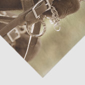 ホースウエスタンヴィンテージブラウングリーンデコパ素朴ージュ 薄葉紙 (詳細)