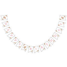 ホースウォーターカラーバースデーパーティーポニー バンティングフラッグ