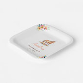 ホースウォーターカラーバースデーパーティーポニー ペーパープレート (傾斜あり)