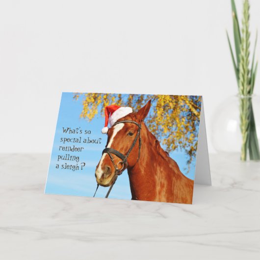 ホースウマ科のサンタハおもしろいットクリスマスカード シーズンカード (正面)