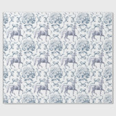 ホースエレガントアジサイ弓ダスティブルートワール ラッピングペーパー (フラット)