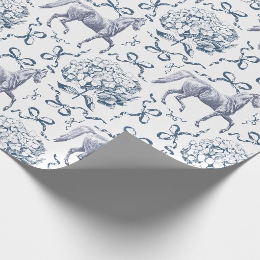 ホースエレガントアジサイ弓ダスティブルートワール ラッピングペーパー (角)