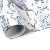 ホースエレガントアジサイ弓ダスティブルートワール ラッピングペーパー (ロールコーナー)