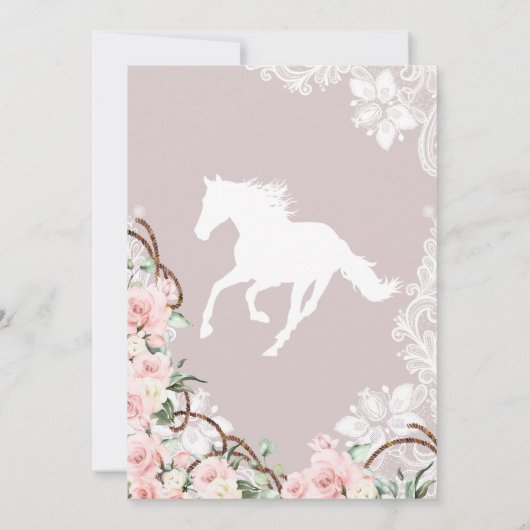 ホースエレガントクレストピンクグレーチャロキンセアニェラ  招待状 (裏面)