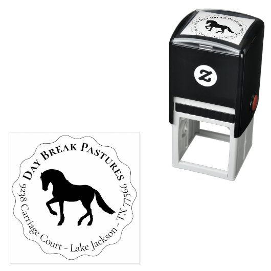 ホースエレガントランチラウンド差出人住所 セルフインキングスタンプ (インサイチュ)
