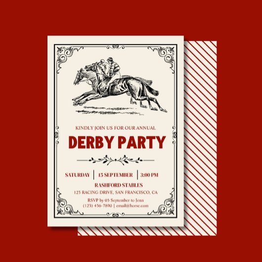 ホースエレガントレースダービーパーティー馬術 招待状