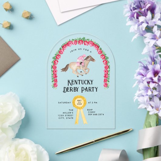 ホースエレガントレースダービーパーティー アクリル招待状 (インサイチュ (ウェディング))