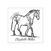 ホースエレガント蔵書票 ラバースタンプ (インプリント)