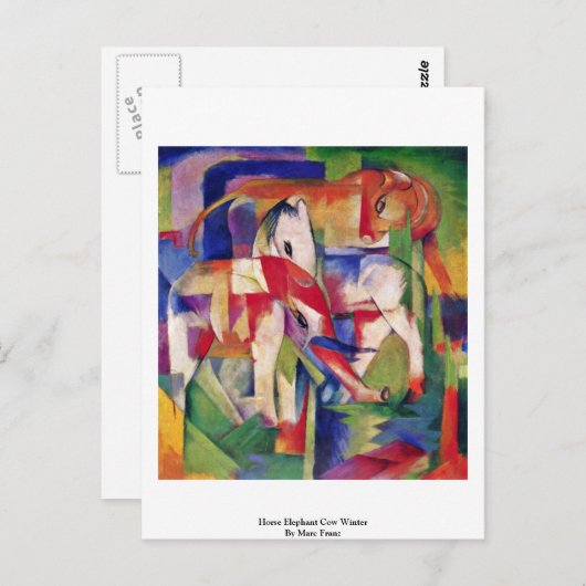 ホースエレファントカウウィンターバイマルク・フランツ ポストカード (正面/裏面)