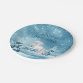 ホースオンスノーナイトウィンターハッピーバースデー ペーパープレート (アングル)