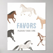 ホースカウボーイエクエストリアン誕生日ウィズサイン ポスター (正面)