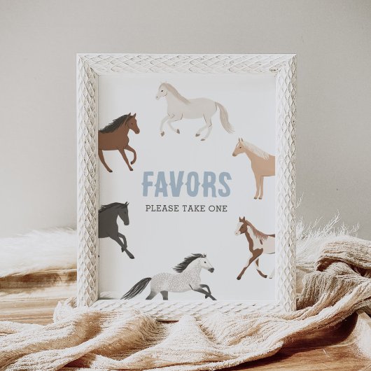 ホースカウボーイエクエストリアン誕生日ウィズサイン ポスター