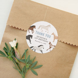 ホースカウボーイエクエストリアン誕生日 ラウンドシール