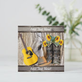 ホースカウボーイブーツサンフラワーズギターカウボーイハット サンキューカード (スタンド正面)