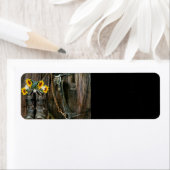 ホースカウボーイブーツサンフラワーズバ素朴ーンボード ラベル (インサイチュ)