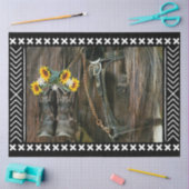 ホースカウボーイブーツサンフラワーズバ素朴ーンボード 薄葉紙 (クラフト)