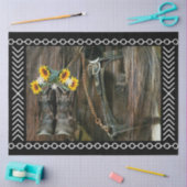 ホースカウボーイブーツサンフラワーズバ素朴ーンボード 薄葉紙 (クラフト)