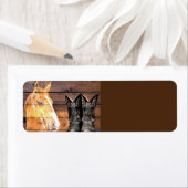 ホースカウボーイブーツバ素朴ーンボード ラベル (インサイチュ)