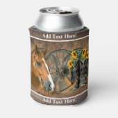 ホースカウボーイブーツワゴンホイールウェスタン 缶クーラー (缶裏面)