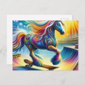 ホースカラフルスケートボード ポストカード (正面/裏面)
