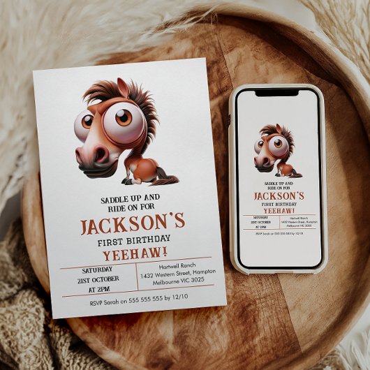 ホースカリカティーズ1st誕生日パーティー 招待状