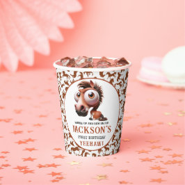 ホースカリカティーズ1st誕生日パーティー 紙コップ