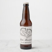 ホースカントリーウェディング素朴ウェスタンたった今結婚しました ビールラベル (正面)