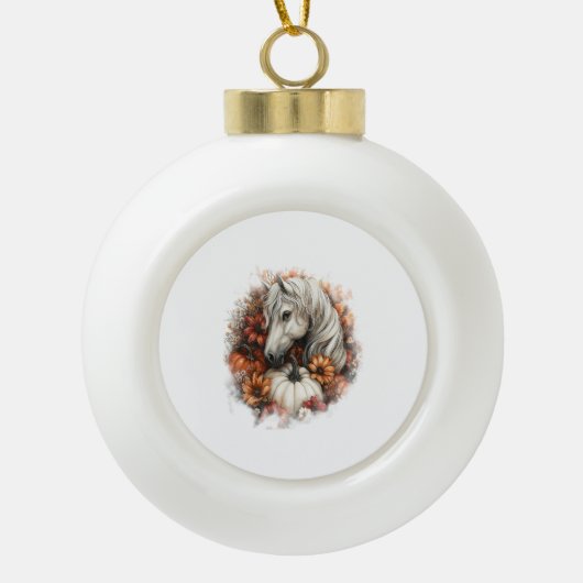 ホースカントリーカボチャ セラミックボールオーナメント (正面)