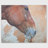 ホースカントリーブ素朴ラウンウエスタンデコパージュ ラッピングペーパー (フラット)