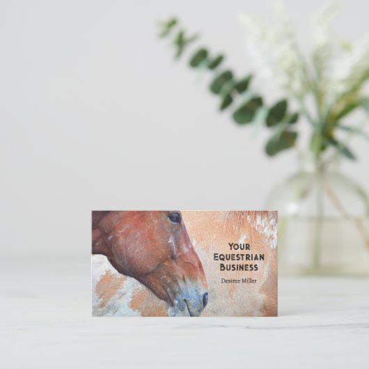 ホースカントリー素朴ブラウンウェスタン 名刺 (スタンド正面)