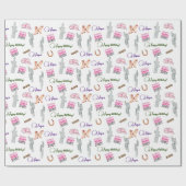 ホースガールズキッズベビーピンク女性のカーボーイ ラッピングペーパー (フラット)