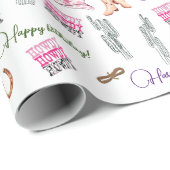 ホースガールズキッズベビーピンク女性のカーボーイ ラッピングペーパー (ロールコーナー)