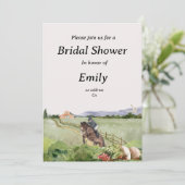 ホースガールフォックス狩りブライダルシャワー招待 招待状 (スタンド正面)