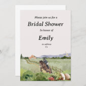 ホースガールフォックス狩りブライダルシャワー招待 招待状 (正面/裏面)