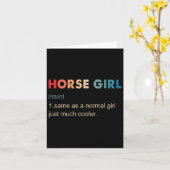ホースガール定義おもしろい馬術ギフトホース カード (黄色い花)