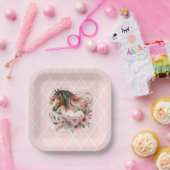 ホースガール誕生日 ペーパープレート (パーティー)