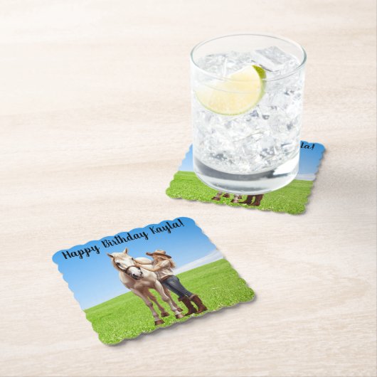 ホースガール誕生祝い特別メッセージ ペーパーコースター (インサイチュ)