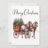 ホースキャリッジフローラホリデークリスマスカード (正面)