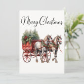 ホースキャリッジフローラホリデークリスマスカード (スタンド正面)