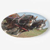 ホースクライデスデール農業写真 ペーパープレート (アングル)