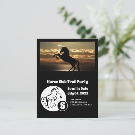 ホースクラブトレイルパーティーモノグラムフォト招待状 招待状 (スタンド正面)