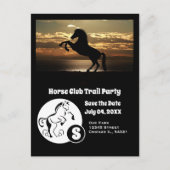ホースクラブトレイルパーティーモノグラム写真 インビテーションポストカード (正面)