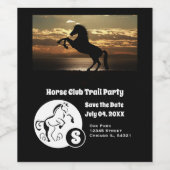 ホースクラブトレイルパーティーモノグラム写真 ワインラベル (シングルラベル)