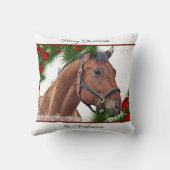 ホースクリスマスエクスウマ科のテリアかわいいポニーホース クッション (裏面)